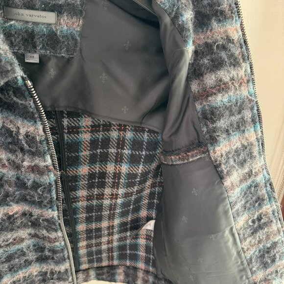 JOHN VARVATOS 'Baxter' Wool Plaid Trucker Jacket MSRP$$1298 - Picture 6 of 10